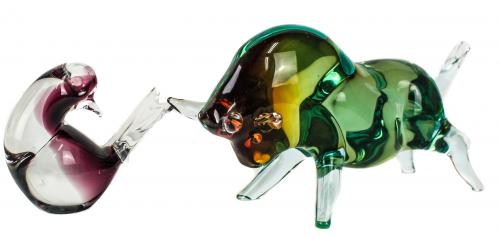 DOS FIGURAS DE CRISTAL DE MURANO