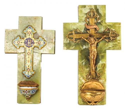 DOS CRUCIFIJOS DE FINALES DE SIGLO XIX