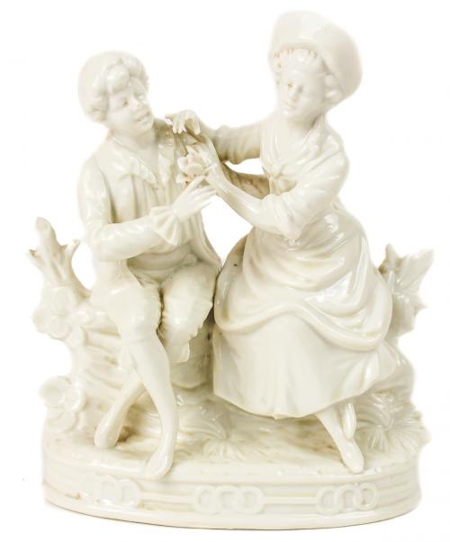"PAREJA GALANTE" EN PORCELANA NAPOLITANA