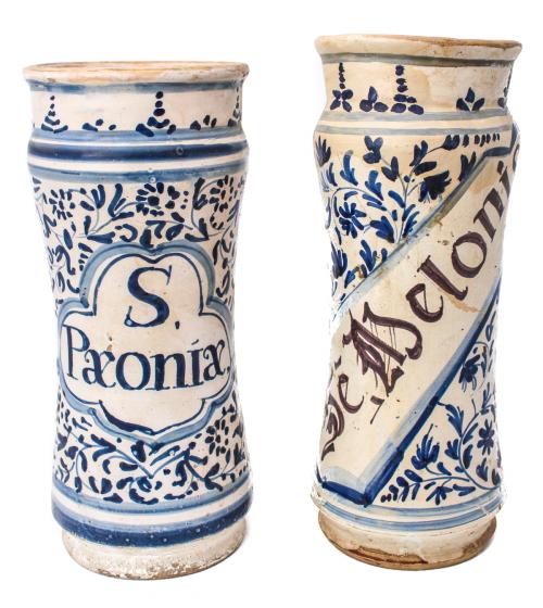 PAREJA DE TARROS DE FARMACIA DEL SIGLO XVIII