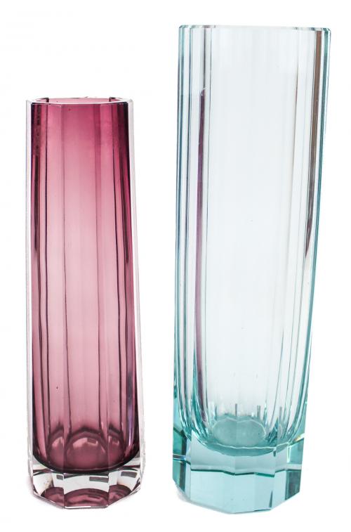 DOS JARRONES EN CRISTAL