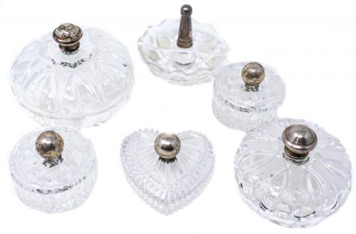 LOTE CAJITAS Y PORTA ANILLOS EN CRISTAL