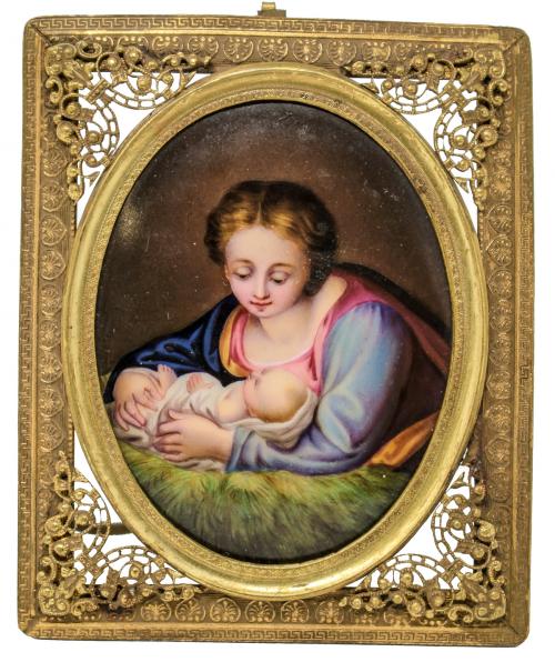 MINIATURA PORCELANA ENMARCADA