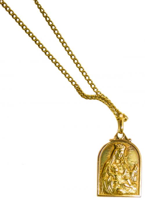 DOS CADENAS Y TRES MEDALLAS DE ORO