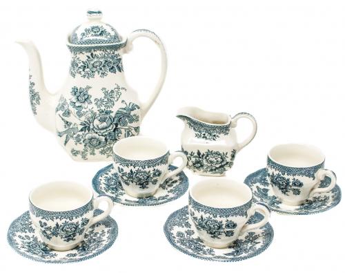 JUEGO DE CAFÉ EN PORCELANA "WEDGWOOD"