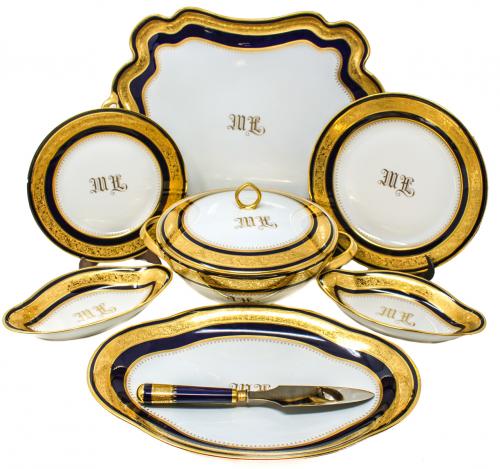 VAJILLA PARA 10 SERVICIOS EN PORCELANA DE LIMOGES
