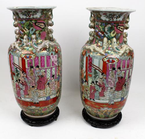PAREJA DE JARRONES DE PORCELANA CHINA