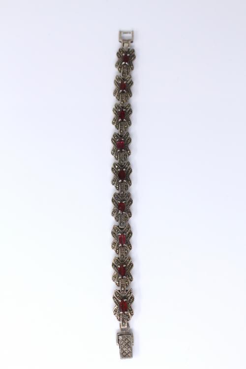 PULSERA DE PLATA CON MARQUESITAS