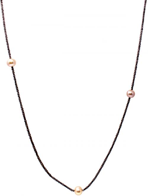 COLLAR CON TRES PERLAS CULTIVADAS ROSADAS