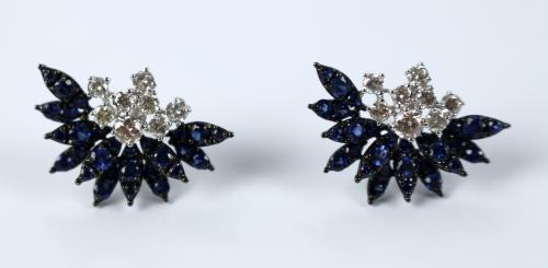 PENDIENTES CON ZAFIROS Y BRILLANTES