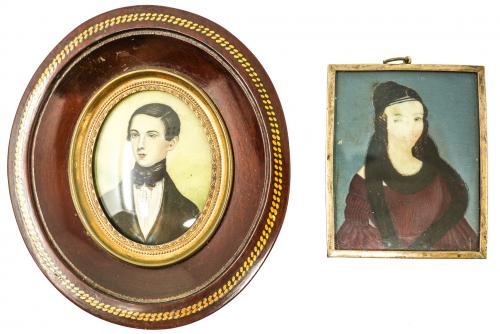 PAREJA DE MINIATURAS DE MEDIADOS S.XX