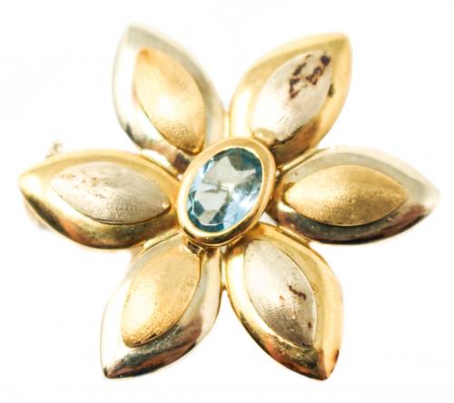 BROCHE FLOR CON TOPACIO