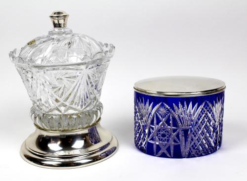 BOMBONERA DE CRISTAL Y PLATA
