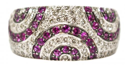 ANILLO CON BRILLANTES Y RUBÍes