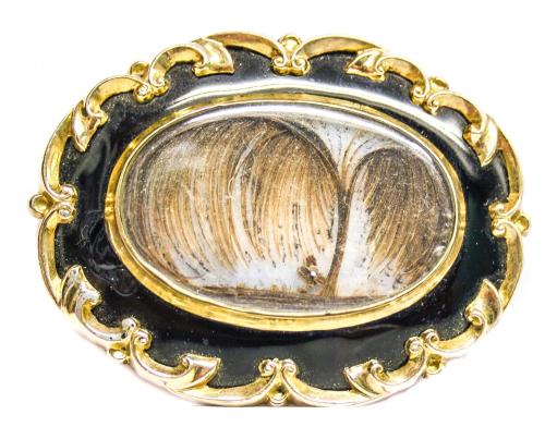 BROCHE DE LUTO INGLÉS DEL S.XIX