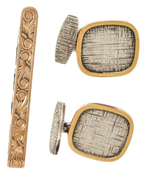 GEMELOS Y PINZA PARA CORBATA