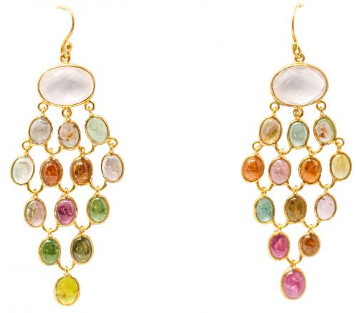 PENDIENTES LARGOS CON TURMALINAS