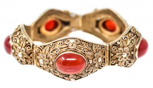 PULSERA ORIENTAL CON ÁGATA CORNALINA