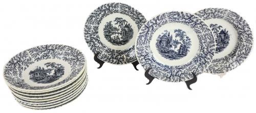 CONJUNTO DE 12 PLATOS SOPEROS EN LOZA "PICKMAN"