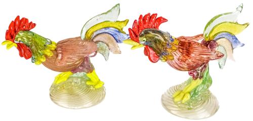 PAREJA DE FIGURAS EN CRISTAL DE MURANO