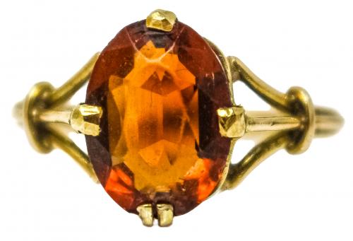 ANILLO CON CUARZO CITRINO