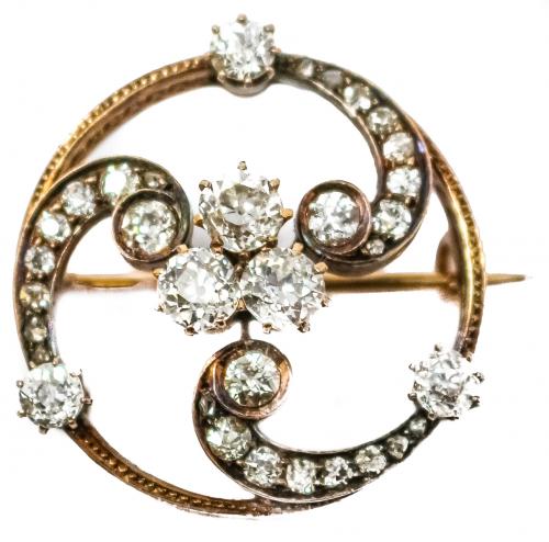 BROCHE DE DIAMANTES DEL S.XIX
