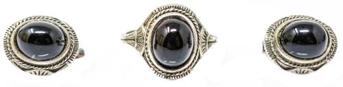CONJUNTO DE PLATA Y ÁGATA NEGRA