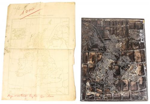 PLANCHA PARA GRABADO "ISLAS BRITANICAS-HOLANDA-ISLANDIA"