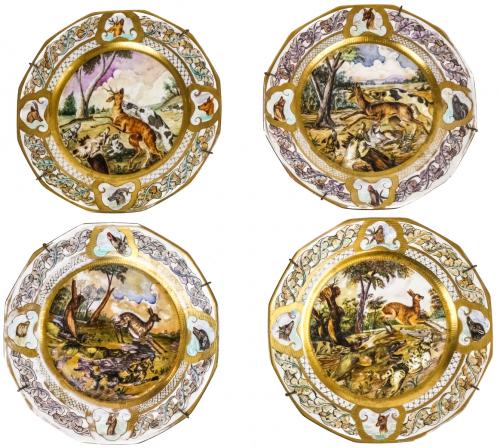 LOTE DE SEIS PLATOS EN PORCELANA