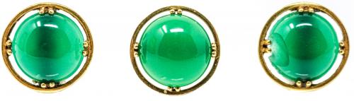 CONJUNTO DE PENDIENTES Y ANILLO CON CRISOPASA