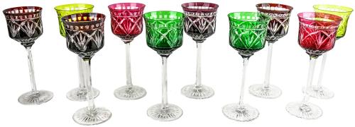 CONJUNTO DE 10 COPAS EN CRISTAL DE BOHEMIA