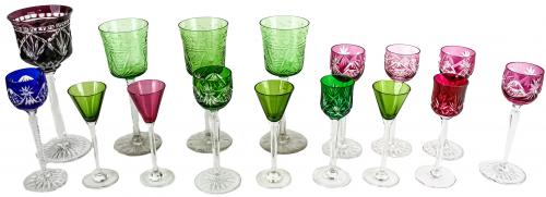 LOTE DE COPAS EN CRISTAL DE MEDIADOS DEL S.XX