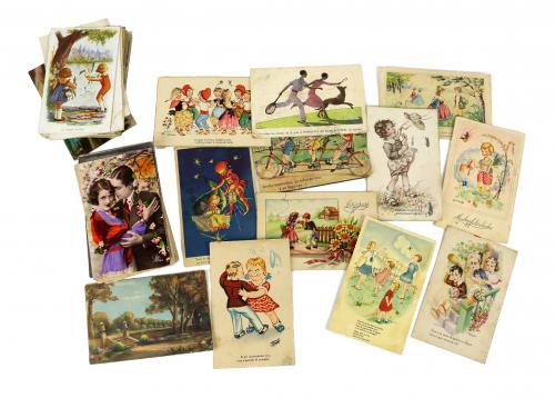 COLECCION DE POSTALES ROMÁNTICAS DE LOA AÑOS 30 A 40