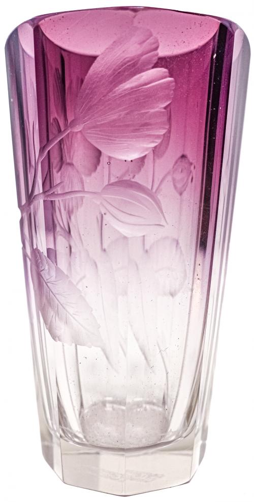 PAREJA DE VASOS EN CRISTAL DEL SEGUNDO CUARTO DEL S.XX