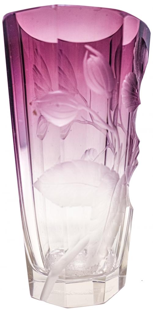 PAREJA DE VASOS EN CRISTAL DEL SEGUNDO CUARTO DEL S.XX