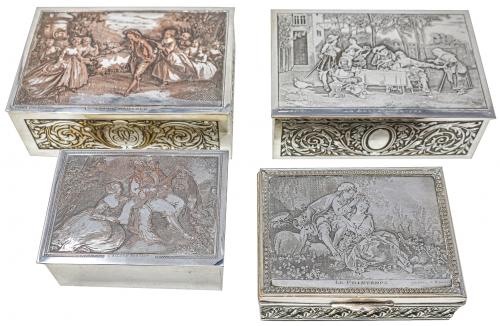 CUATRO CAJITAS DE COLECCIÓN EN METAL PRIMER TERCIO S.XX