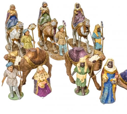 GRAN CONJUNTO DE FIGURAS DE PESEBRE DEL PRIMER TERCIO S.XX