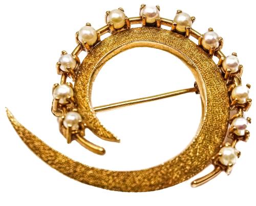 BROCHE CON PERLAS AÑOS 60