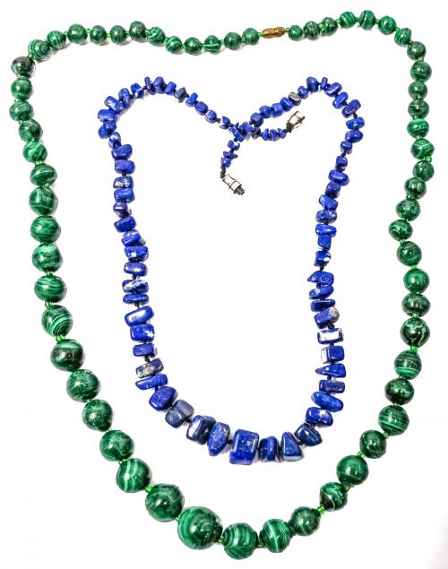 COLLAR DE MALAQUITA Y COLLAR DE LAPISLÁZULI