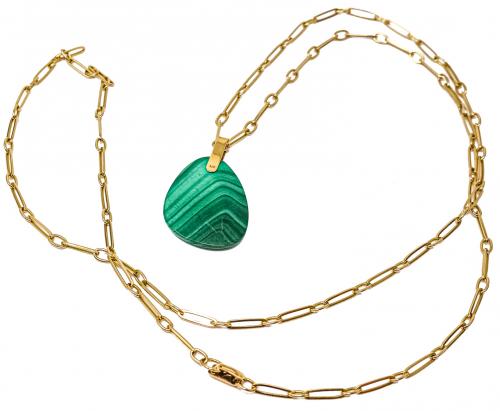 COLGANTE CON MALAQUITA Y CADENA