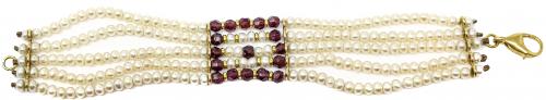PULSERA DE PERLAS Y GRANATES