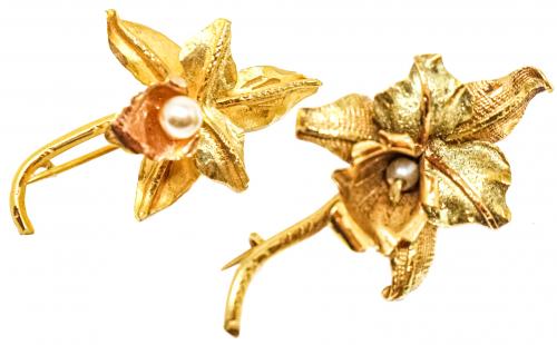DOS BROCHES DE ORQUÍDEAS