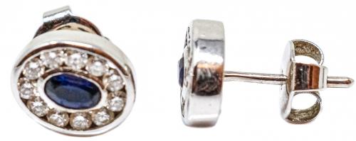 PENDIENTES ROSETONES CON ZAFIROS Y BRILLANTES