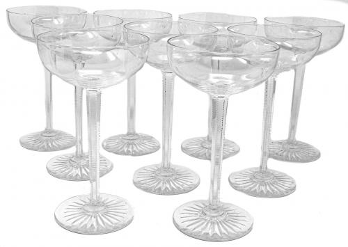 NUEVE COPAS DE CHAMPÁN DE MEDIADOS DEL S.XX