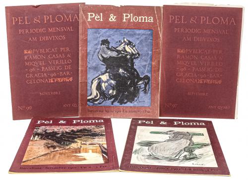 CINCO EJEMPLARES DE LA REVISTA "PEL I PLOMA"