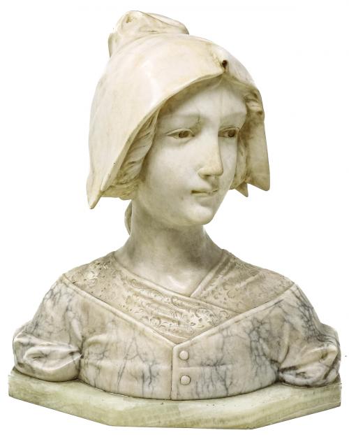 BUSTO EN MARMOL "JOVEN CAMPESINA"