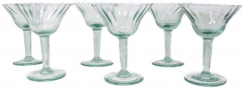 SEIS COPAS DE CAVA CRISTAL SOPLADO