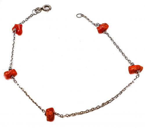PULSERA DE PLATA CON CORAL