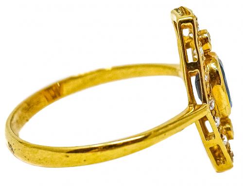 ANILLO LANZADERA CON ZAFIRO Y BRILLANTES