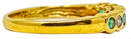 ANILLO MEDIA ALIANZA CON BRILLANTES Y ESMERALDAS